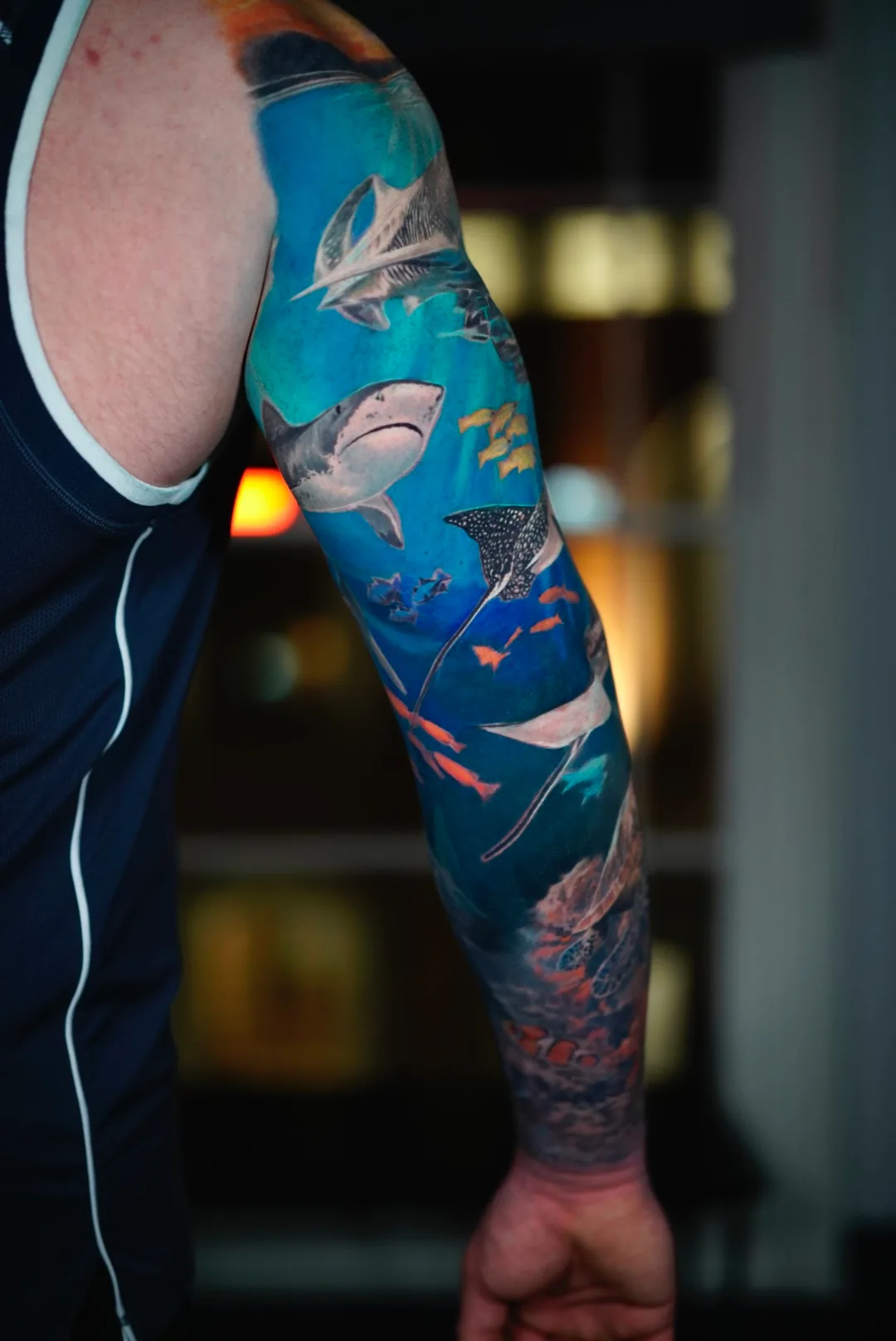 Ocean Wildlife tattoo, detail 4