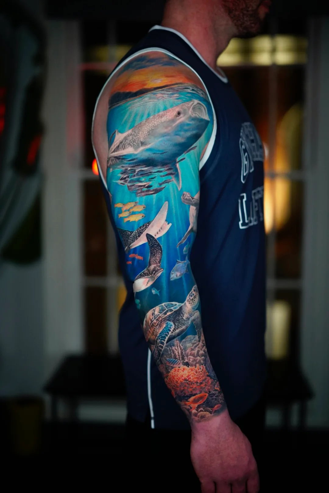 Ocean Wildlife tattoo, detail 5