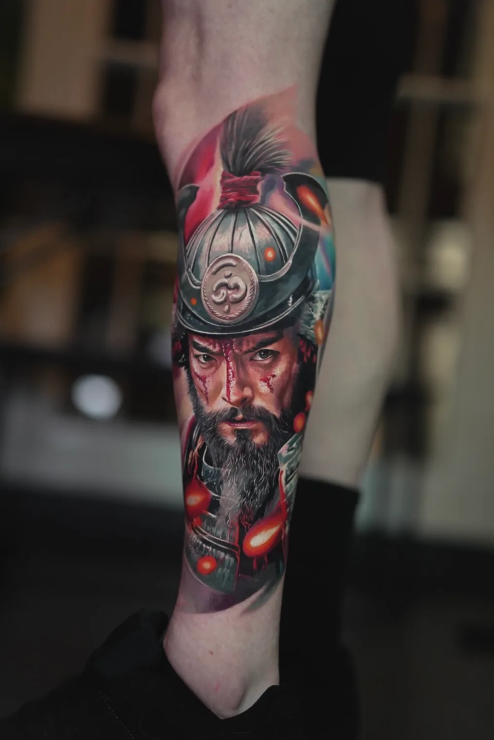 Battle-Worn Samurai realism tattoo by Churchill