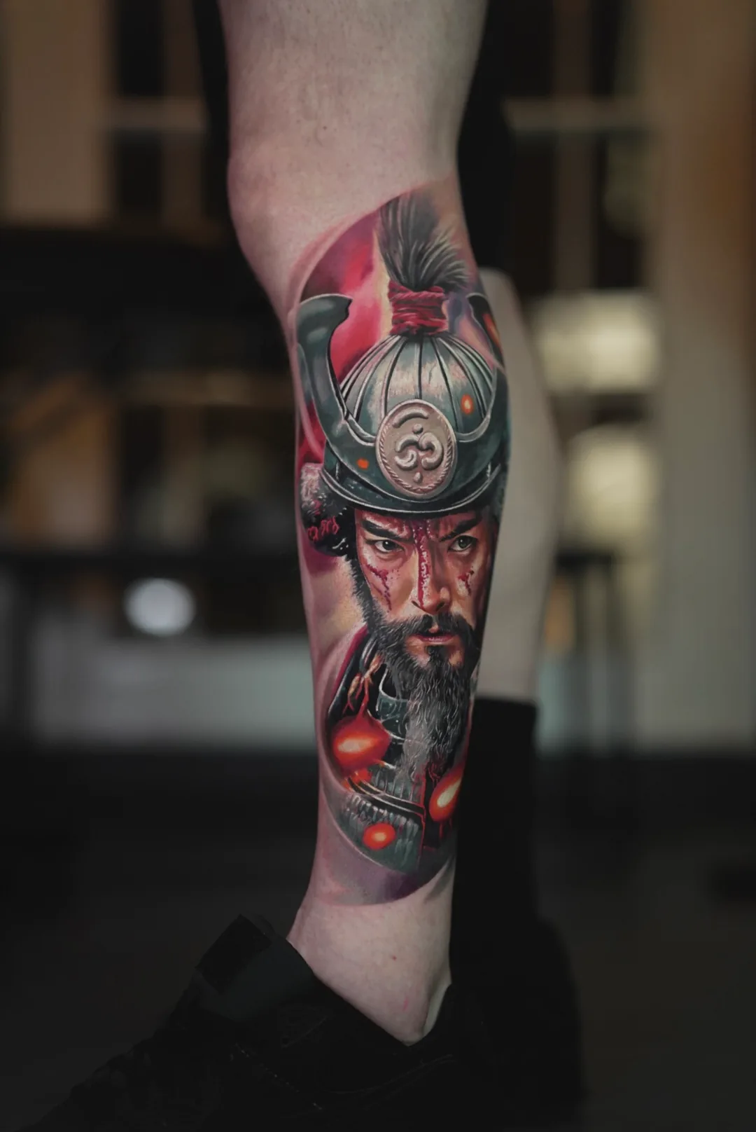 Battle-Worn Samurai tattoo, detail 2