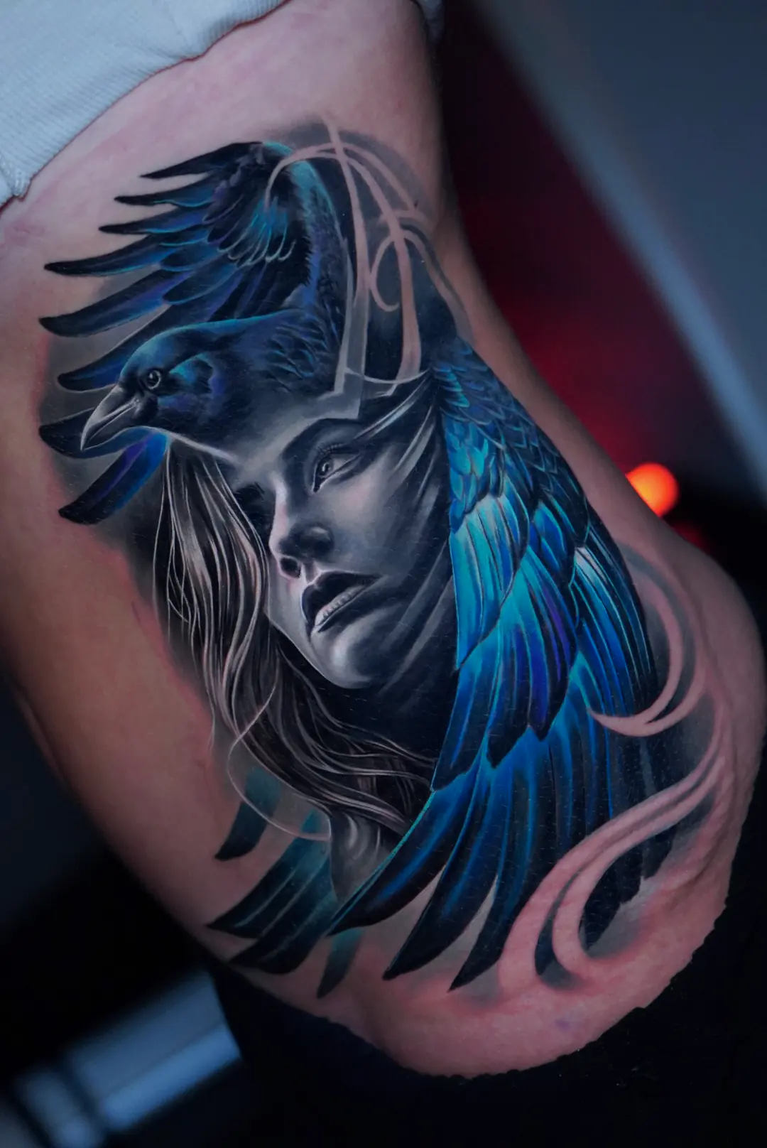 Valkyrie Cover-Up cover-up realism tattoo by Churchill