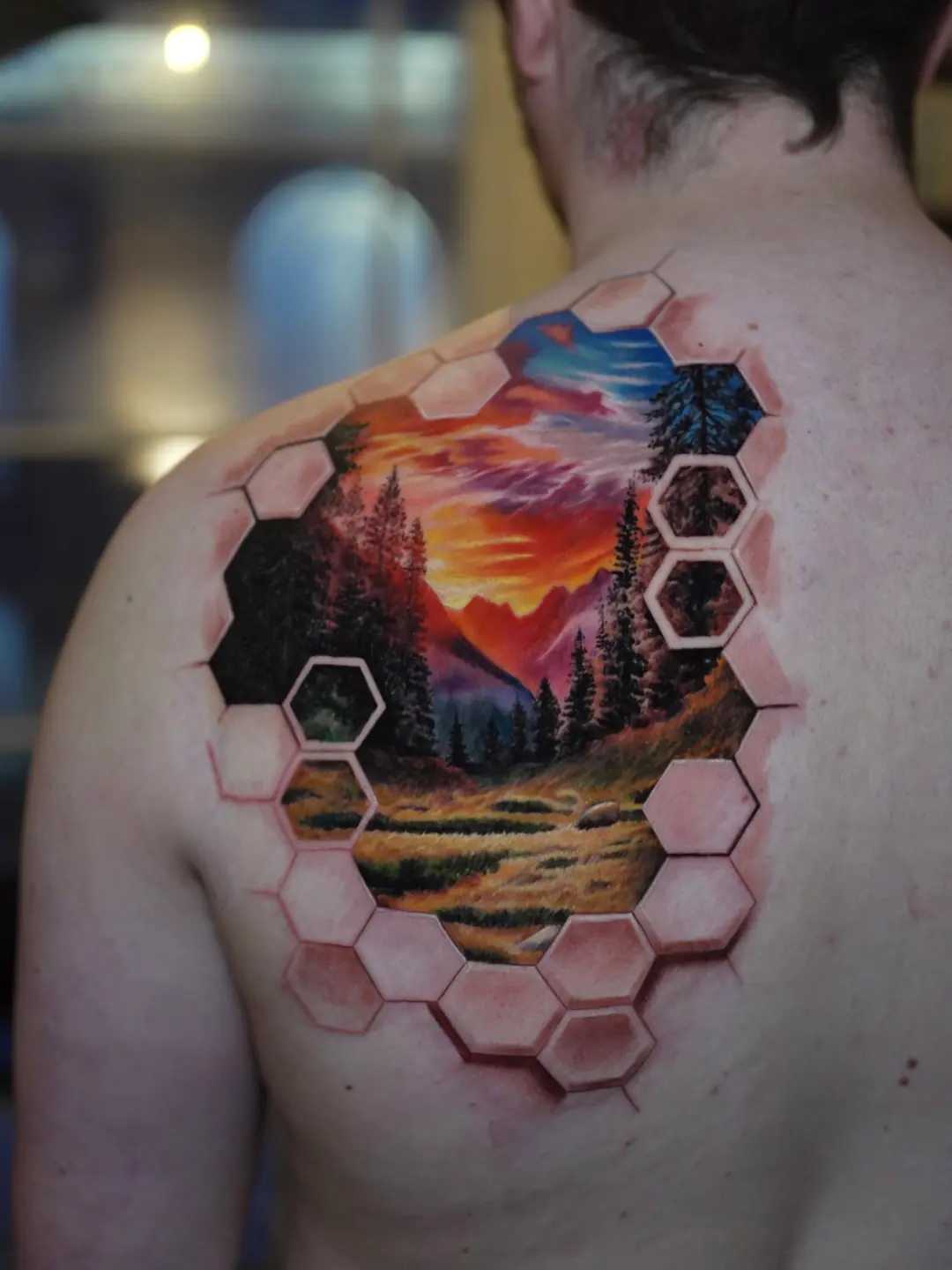 Scenic Landscape tattoo, detail 2
