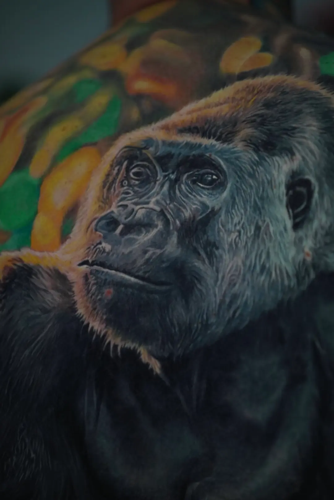 Gorilla Jungle Back Piece tattoo, detail 2