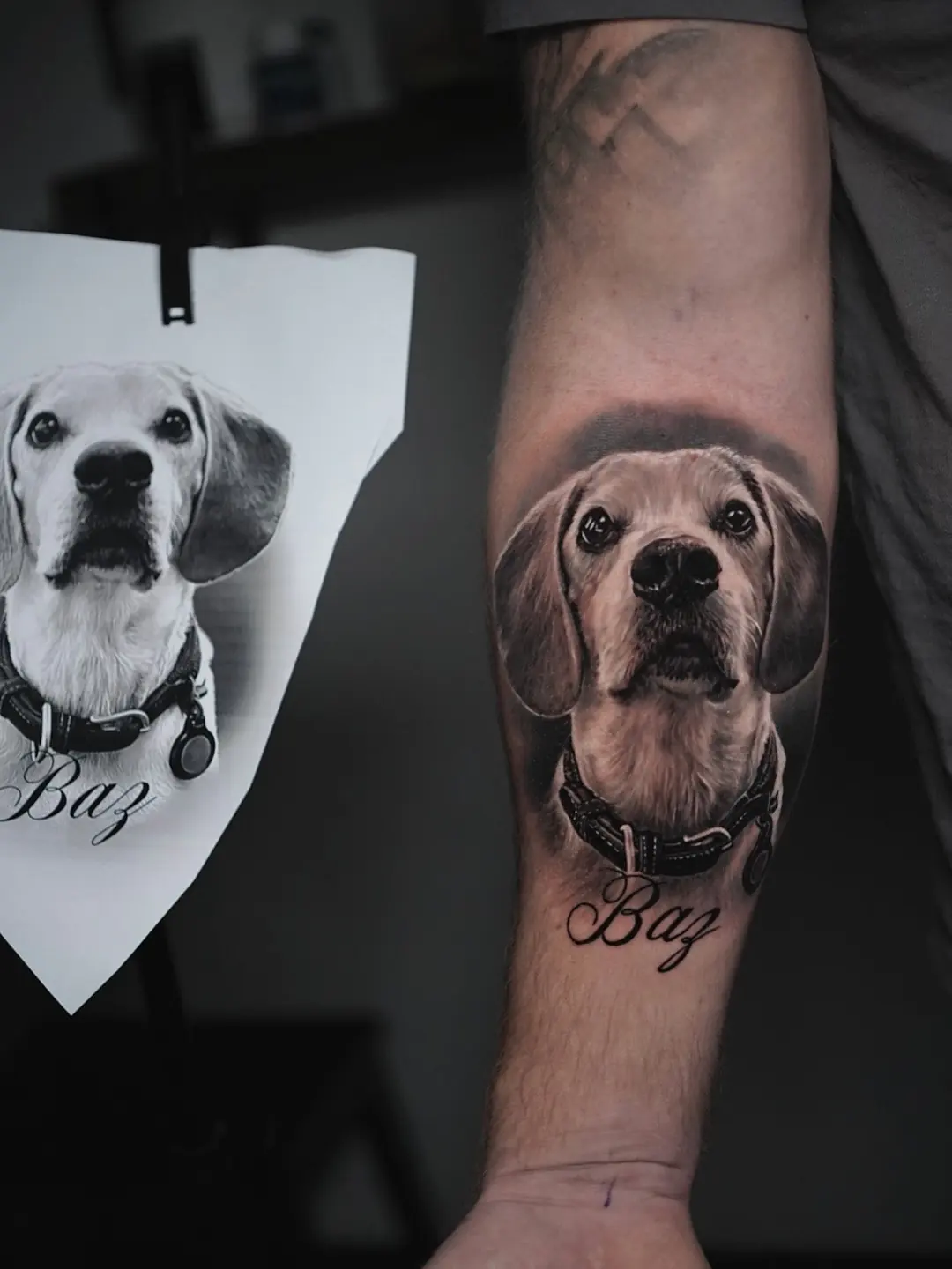 Dog Portraits tattoo, detail 6